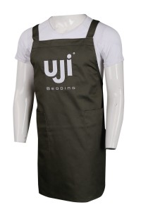AP133 Design H-Army Green Embroidered Apron 65% Polyester 35% Cotton Furniture Articles Bed Textiles Retail Uniforms Apron Garment Factory  hair cutting apron